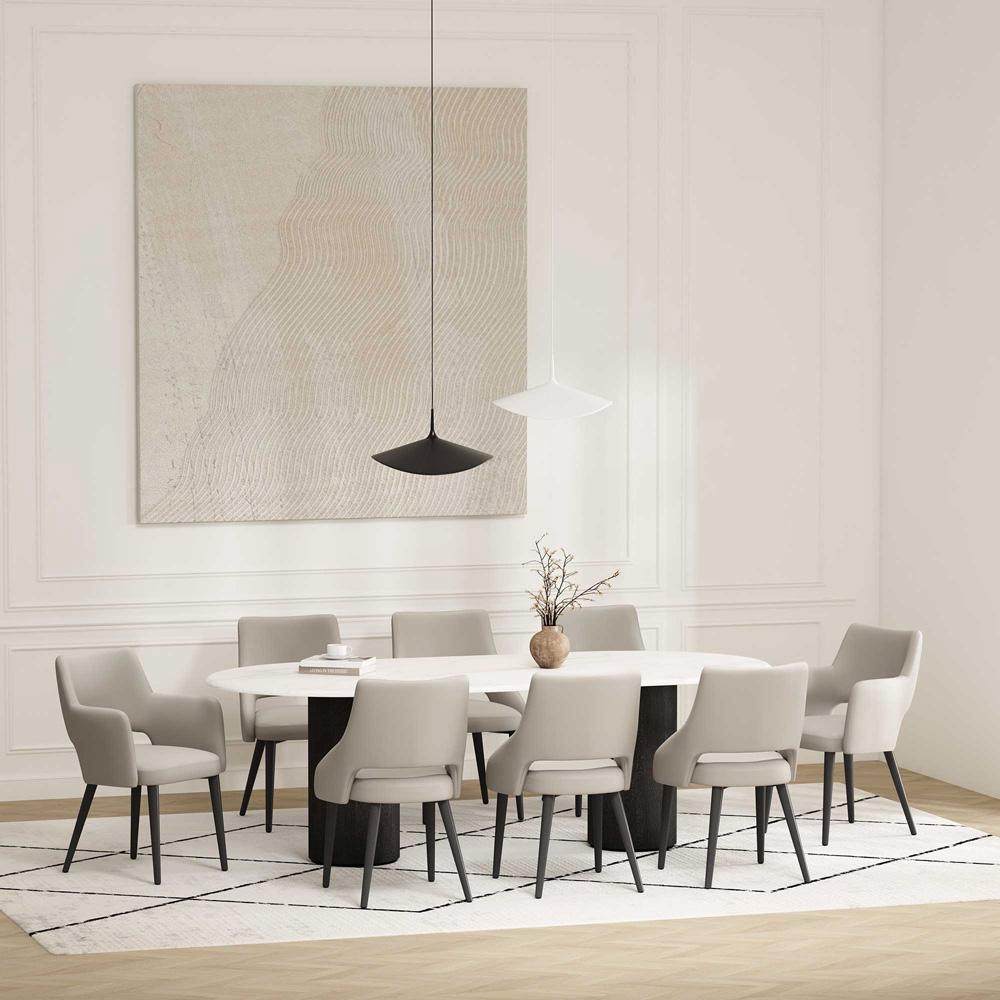 Manhattan Comfort - 6-Piece Tremont Leatherette Dining Chair with Metal Legs in Stone - 6-DC104-ST veiw 11