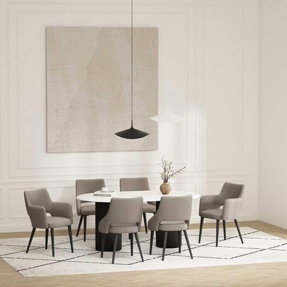 Manhattan Comfort - 6-Piece Tremont Leatherette Dining Chair with Metal Legs in Taupe - 6-DC104-TP veiw 10
