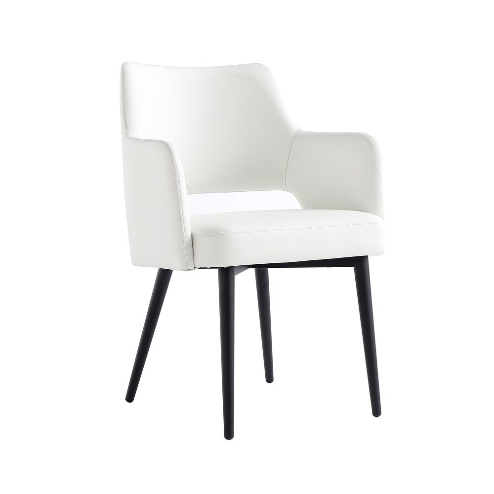 Manhattan Comfort - 6-Piece Tremont Leatherette Dining Chair with Metal Legs in White - 6-DC104-WH veiw 2