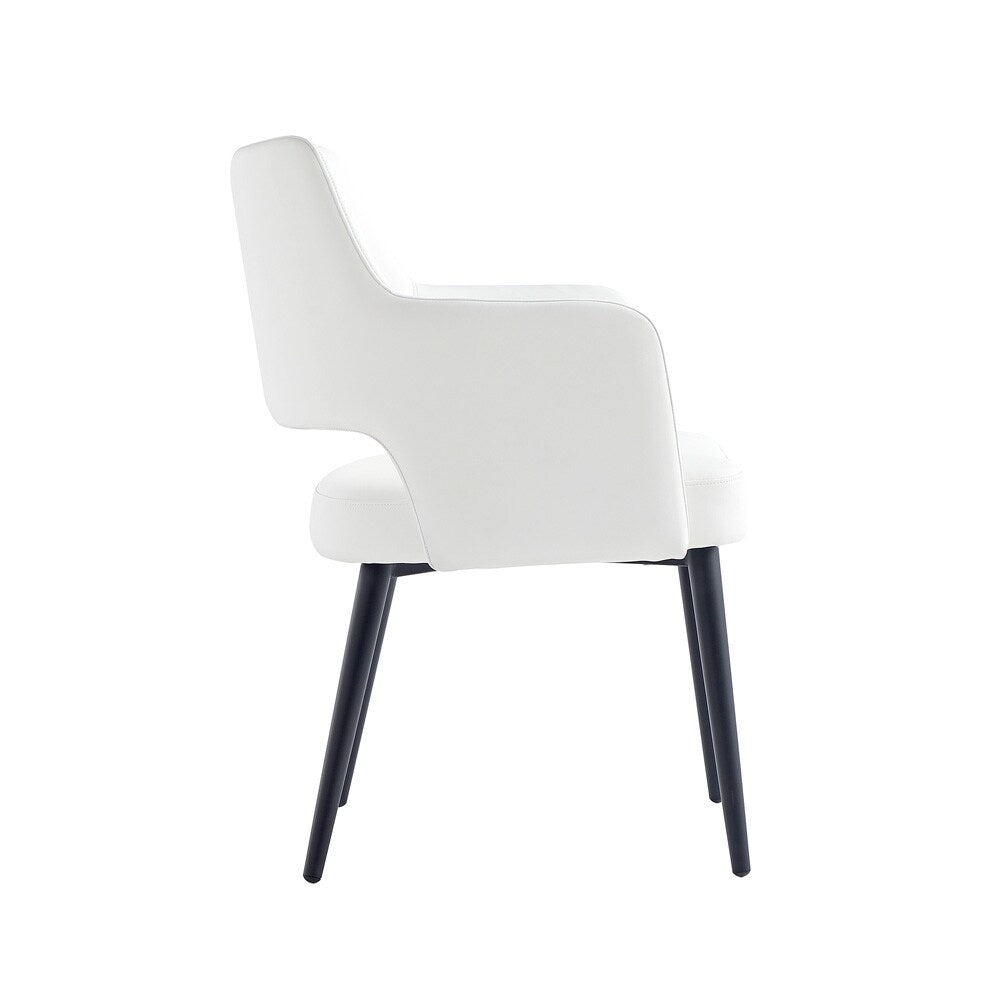 Manhattan Comfort - 6-Piece Tremont Leatherette Dining Chair with Metal Legs in White - 6-DC104-WH veiw 3