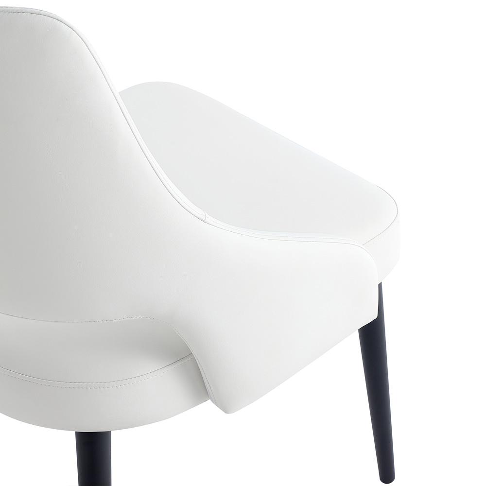 Manhattan Comfort - 6-Piece Tremont Leatherette Dining Chair with Metal Legs in White - 6-DC104-WH veiw 8