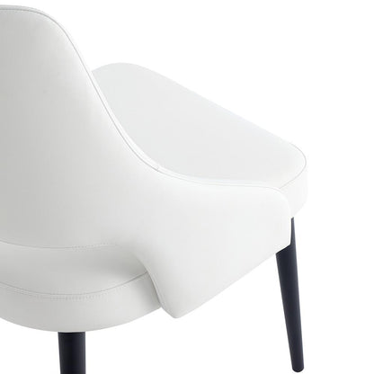Manhattan Comfort - 6-Piece Tremont Leatherette Dining Chair with Metal Legs in White - 6-DC104-WH veiw 8