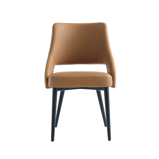 Manhattan Comfort - Tremont Leatherette Dining Chair with Metal Legs in Saddle - DC104-SD veiw 1
