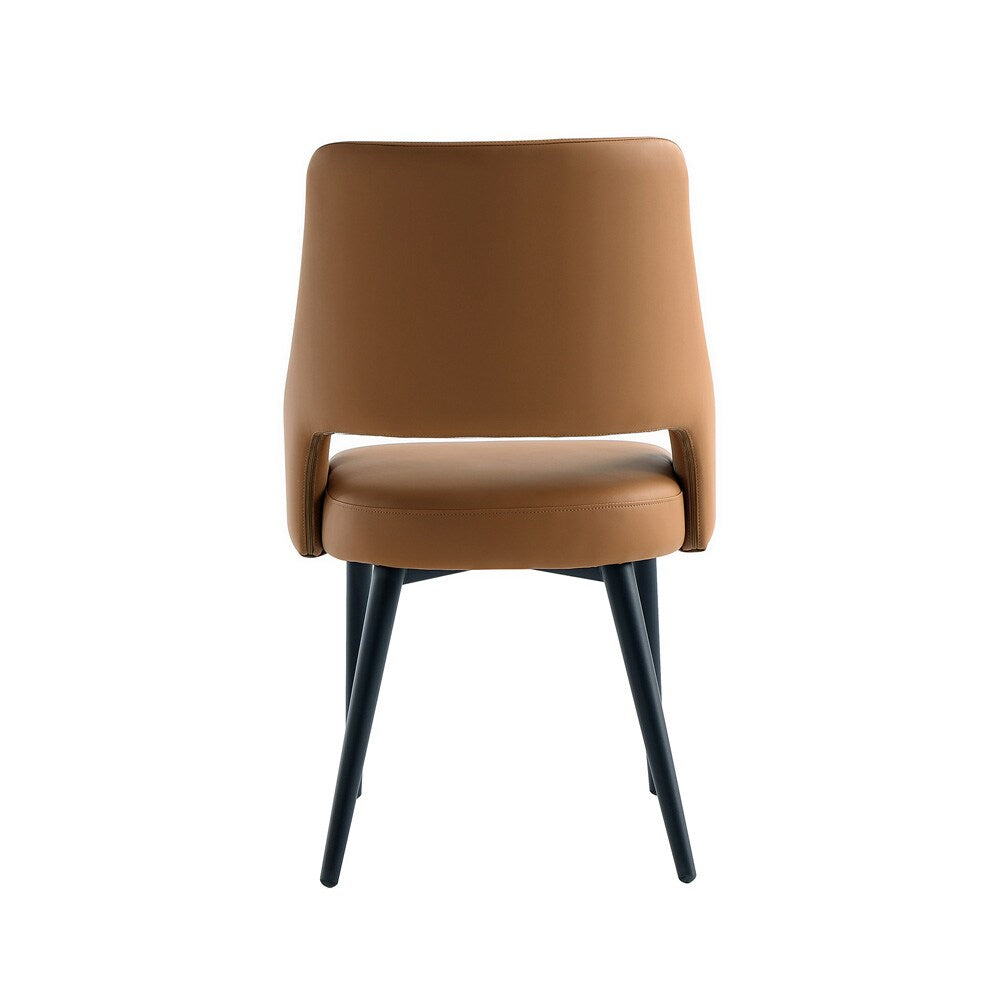Manhattan Comfort - Tremont Leatherette Dining Chair with Metal Legs in Saddle - DC104-SD veiw 4
