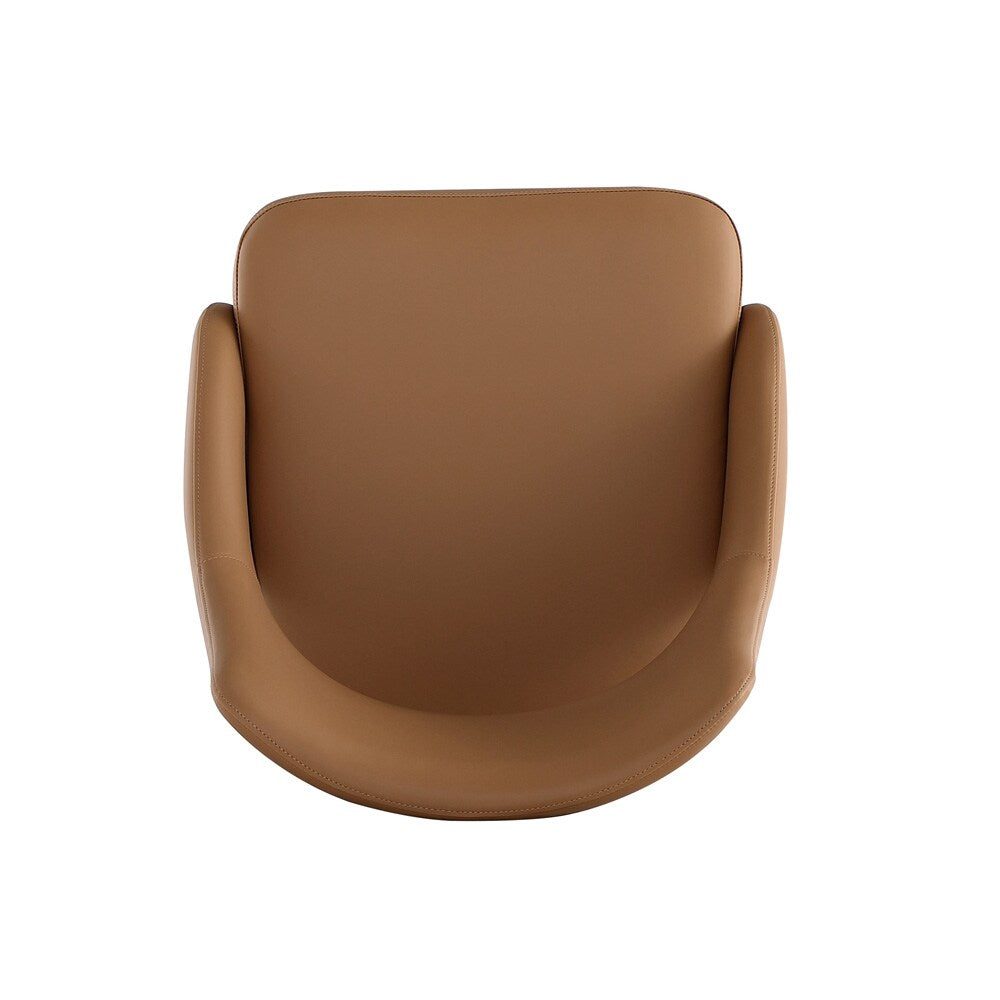 Manhattan Comfort - Tremont Leatherette Dining Chair with Metal Legs in Saddle - DC104-SD veiw 5