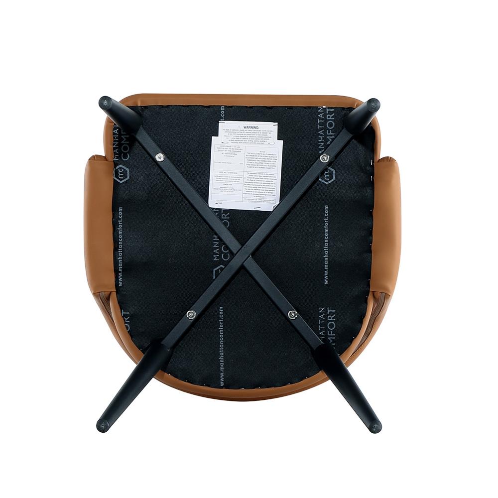 Manhattan Comfort - Tremont Leatherette Dining Chair with Metal Legs in Saddle - DC104-SD veiw 6