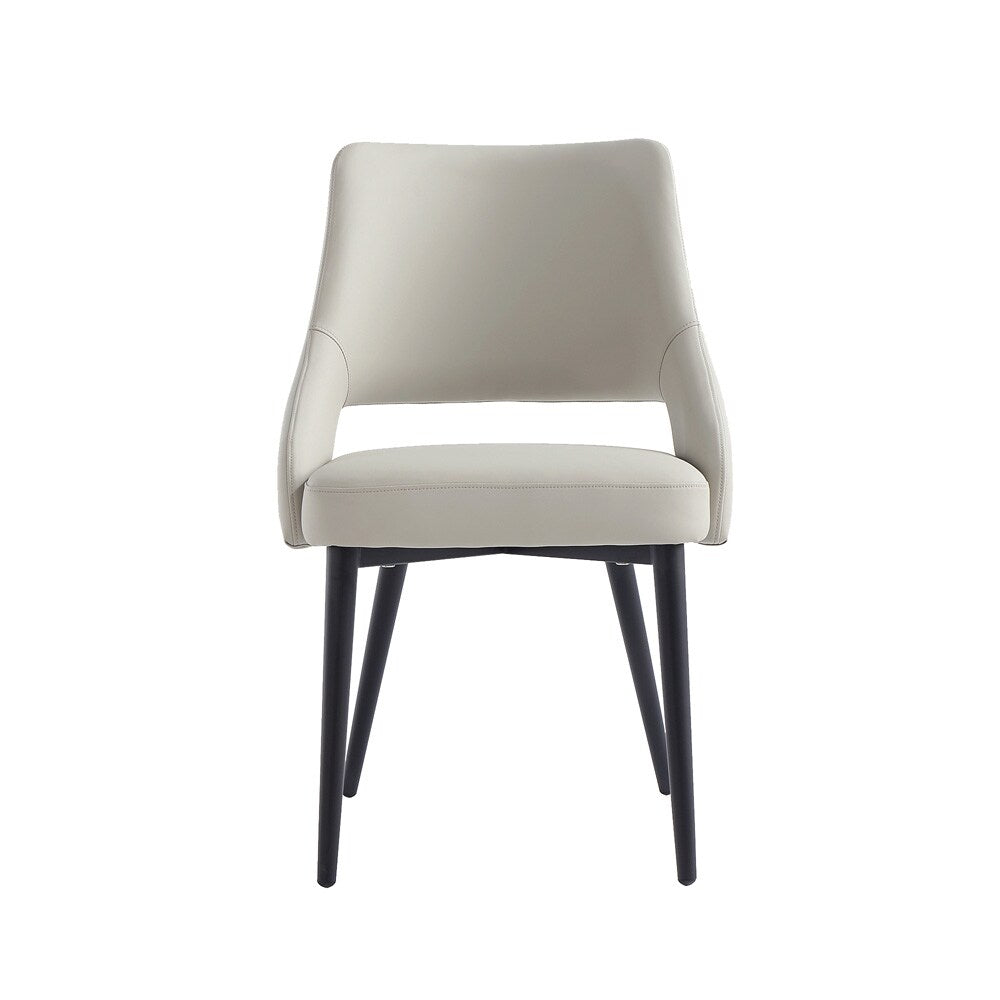 Manhattan Comfort - Tremont Leatherette Dining Chair with Metal Legs in Stone - DC104-ST veiw 1