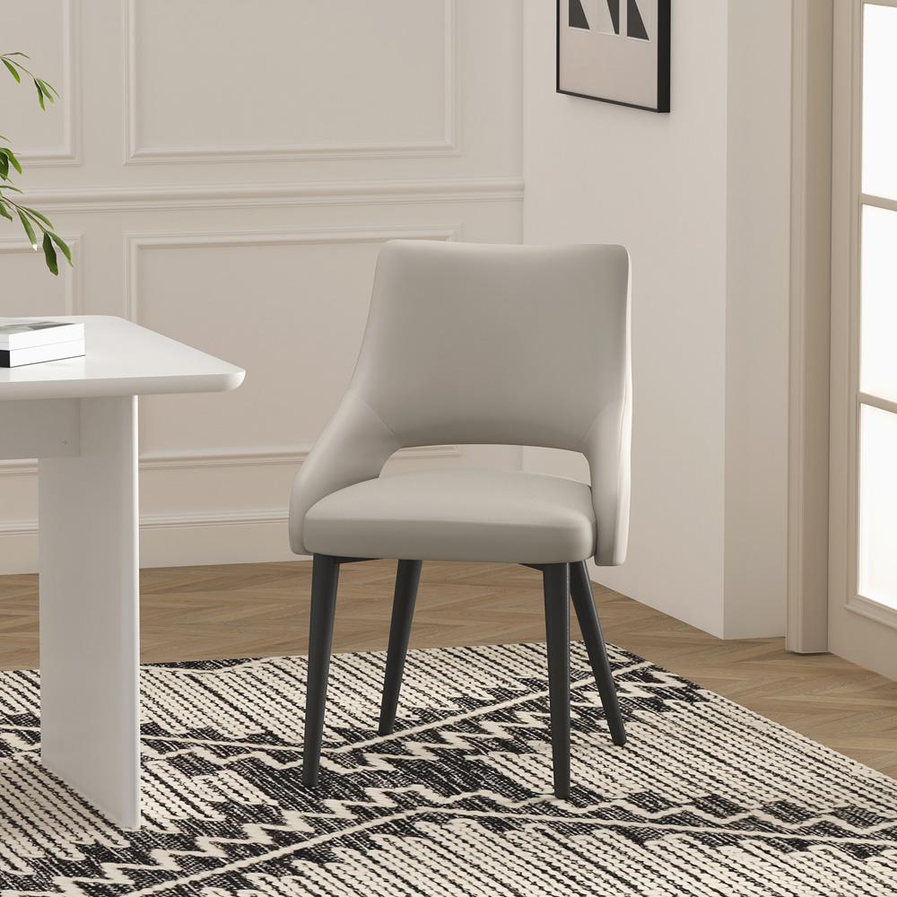 Manhattan Comfort - Tremont Leatherette Dining Chair with Metal Legs in Stone - DC104-ST veiw 8