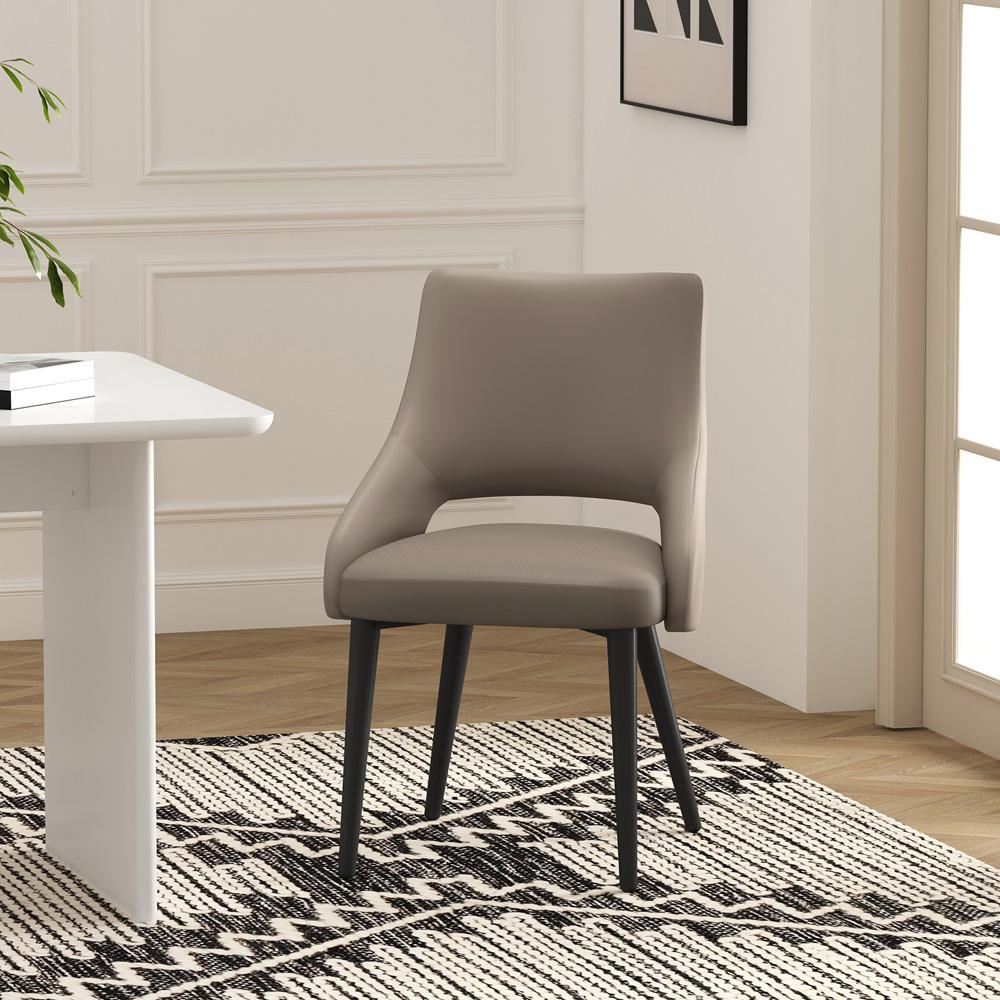 Manhattan Comfort - Tremont Leatherette Dining Chair with Metal Legs in Taupe - DC104-TP veiw 8
