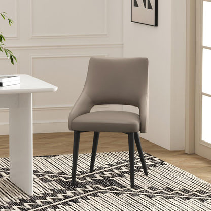 Manhattan Comfort - Tremont Leatherette Dining Chair with Metal Legs in Taupe - DC104-TP veiw 8