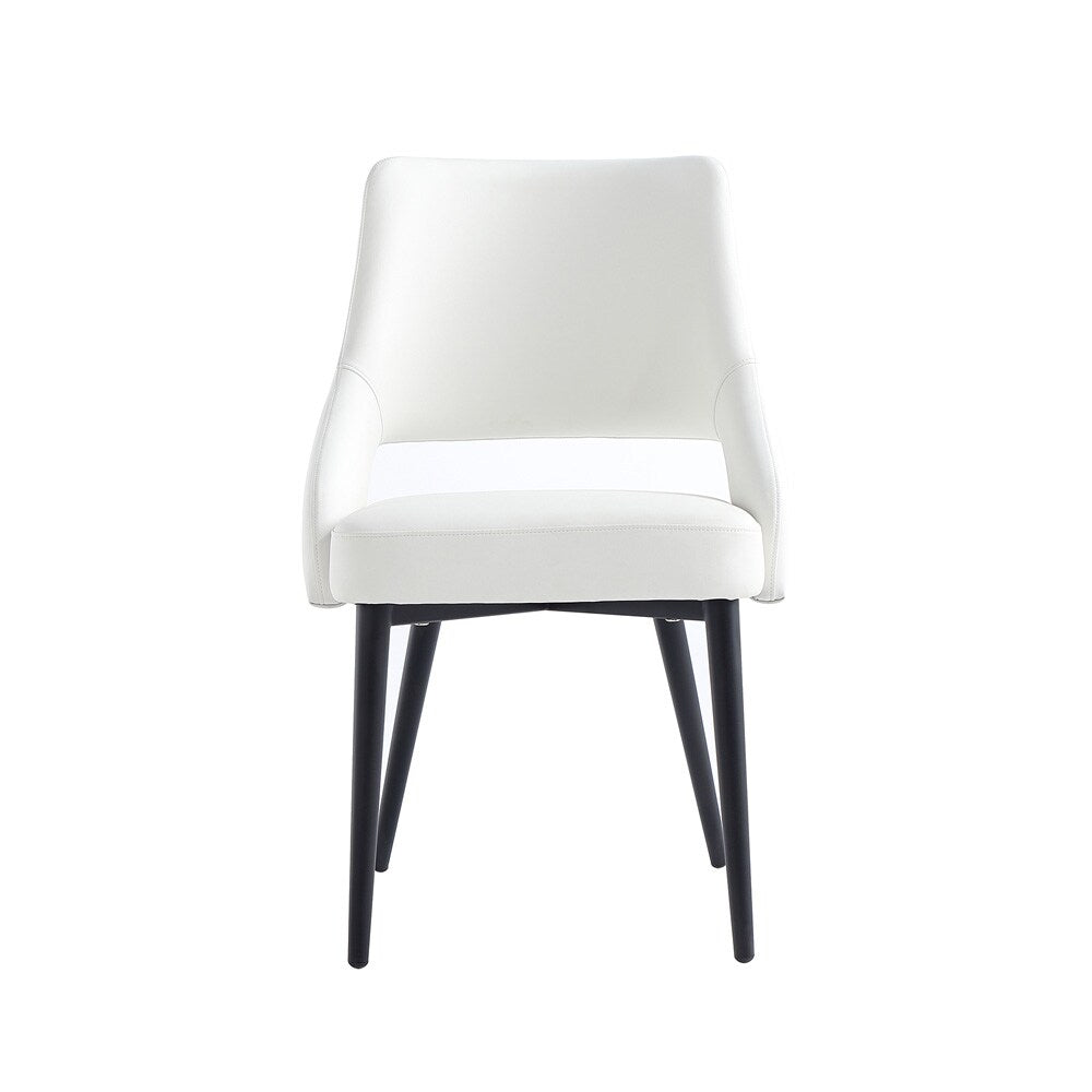 Manhattan Comfort - Tremont Leatherette Dining Chair with Metal Legs in White - DC104-WH veiw 1