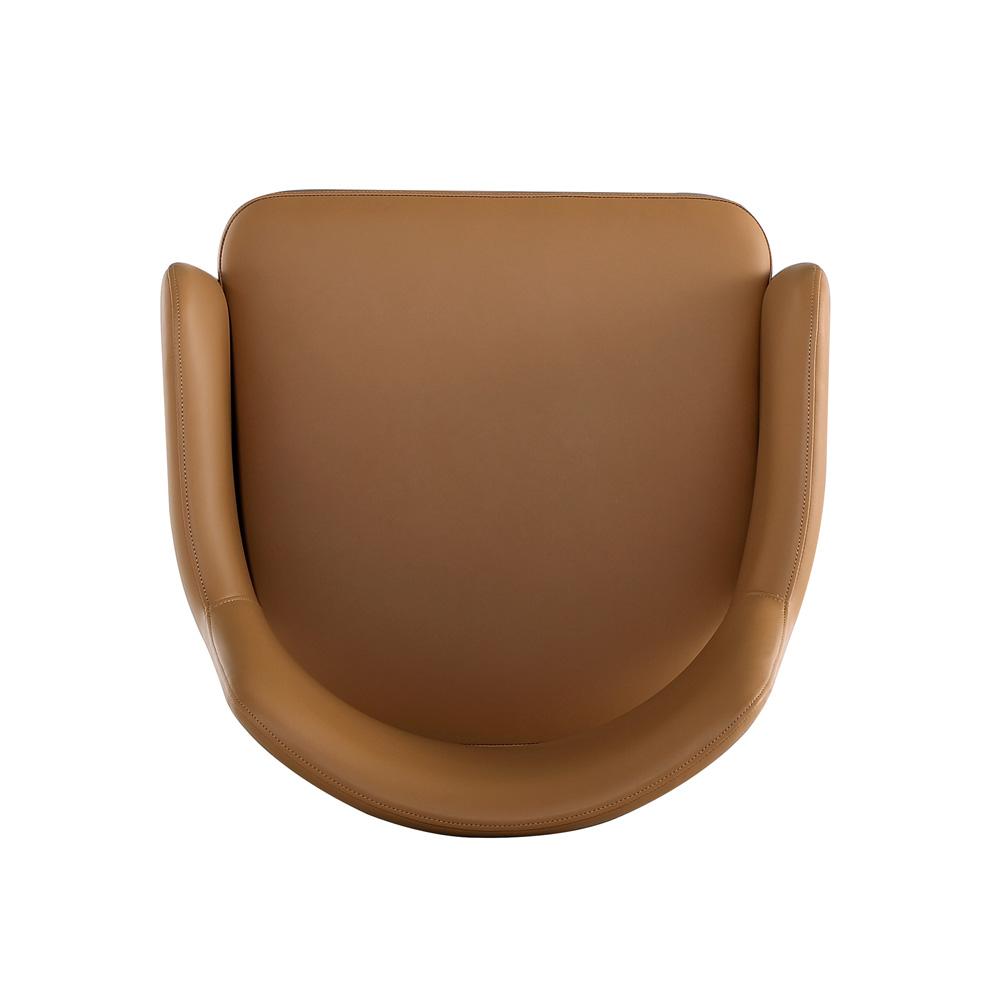 Manhattan Comfort - Tremont Leatherette Dining Arm Chair with Metal Legs in Saddle - DC104AR-SD veiw 5