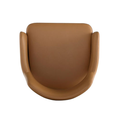 Manhattan Comfort - Tremont Leatherette Dining Arm Chair with Metal Legs in Saddle - DC104AR-SD veiw 5