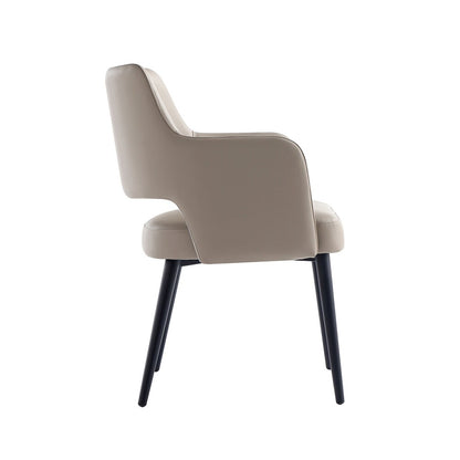 Manhattan Comfort - Tremont Leatherette Dining Arm Chair with Metal Legs in Taupe - DC104AR-TP veiw 3