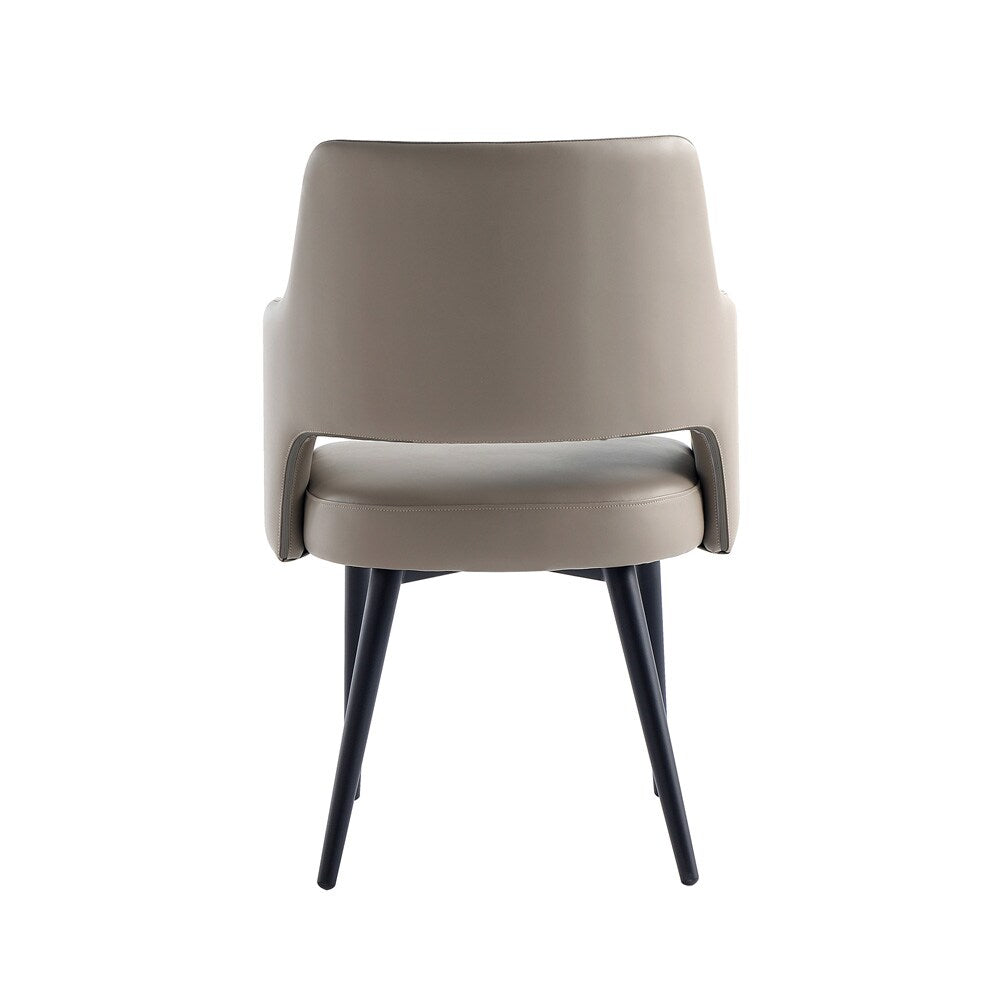 Manhattan Comfort - Tremont Leatherette Dining Arm Chair with Metal Legs in Taupe - DC104AR-TP veiw 4