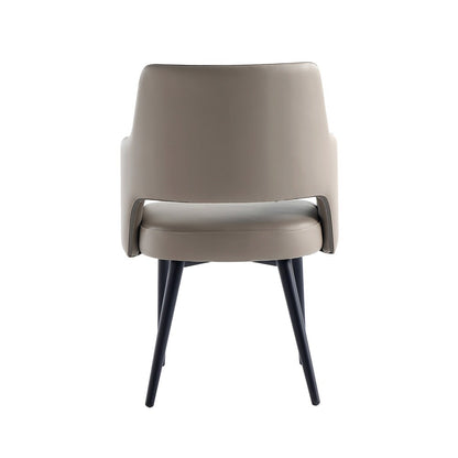 Manhattan Comfort - Tremont Leatherette Dining Arm Chair with Metal Legs in Taupe - DC104AR-TP veiw 4