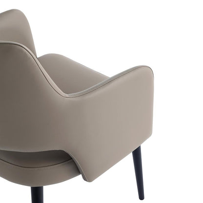 Manhattan Comfort - Tremont Leatherette Dining Arm Chair with Metal Legs in Taupe - DC104AR-TP veiw 7