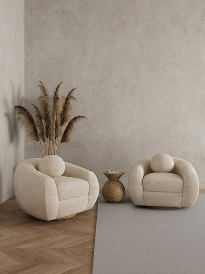Manhattan Comfort - Tribeca Chenille Accent Chairs with Birch Wood Legs in Cream - Set of 2 - 2-AC016-CR veiw 7