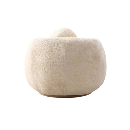 Manhattan Comfort - Tribeca Chenille Accent Chair with Birch Wood Legs in Cream - AC016-CR veiw 5