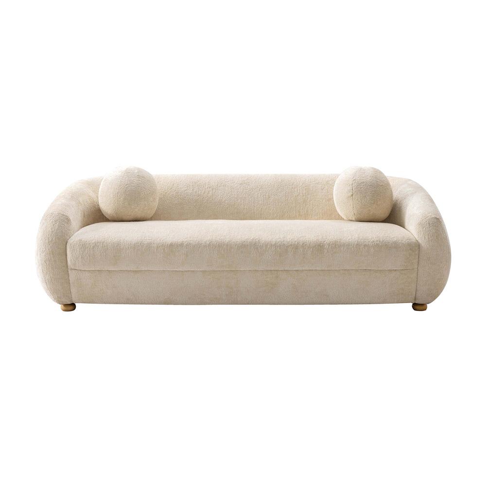 Manhattan Comfort - Tribeca Chenille Sofa with Birch Wood Legs in Cream - SF015-CR veiw 1