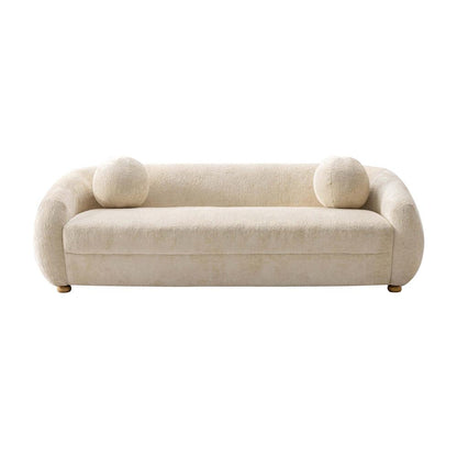 Manhattan Comfort - Tribeca Chenille Sofa with Birch Wood Legs in Cream - SF015-CR veiw 1