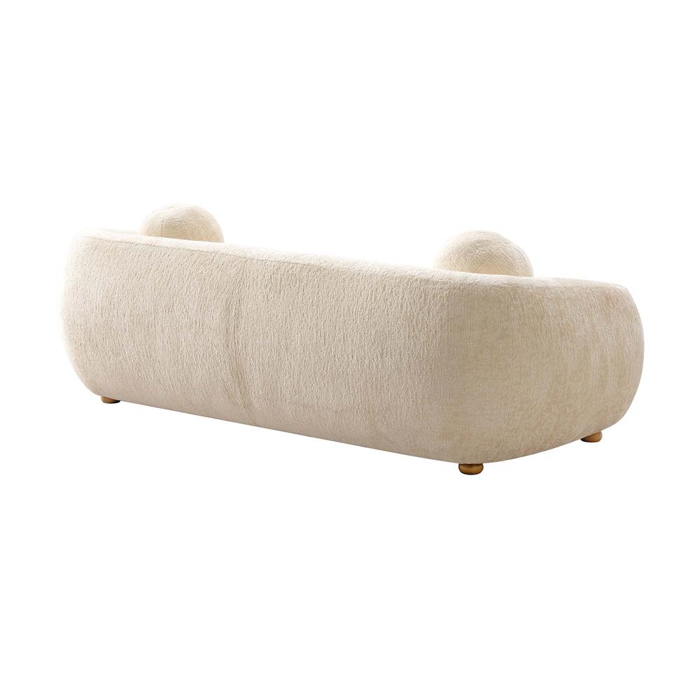 Manhattan Comfort - Tribeca Chenille Sofa with Birch Wood Legs in Cream - SF015-CR veiw 3