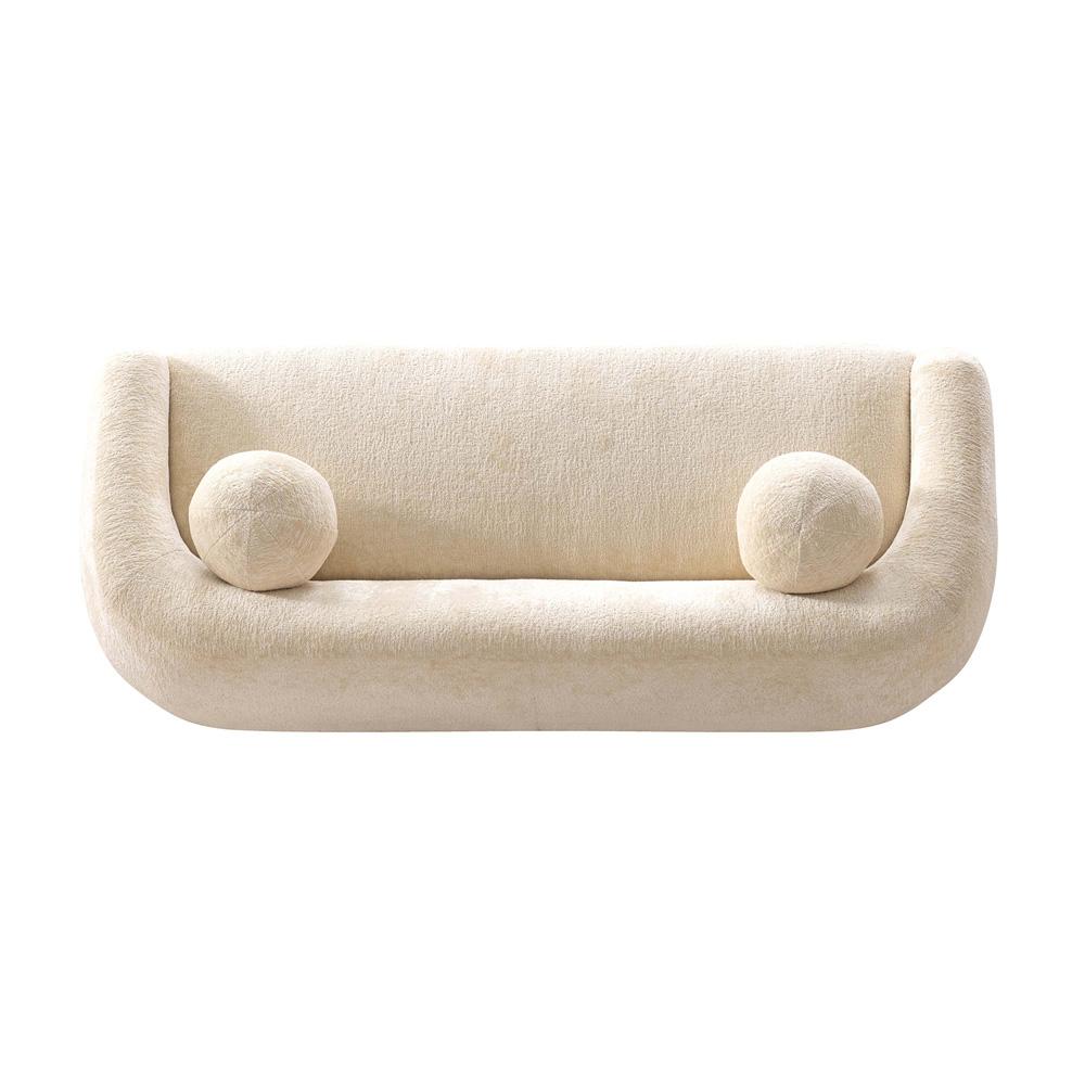 Manhattan Comfort - Tribeca Chenille Sofa with Birch Wood Legs in Cream - SF015-CR veiw 5