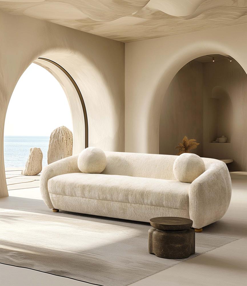 Manhattan Comfort - Tribeca Chenille Sofa with Birch Wood Legs in Cream - SF015-CR veiw 8