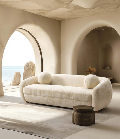 Manhattan Comfort - Tribeca Chenille Sofa with Birch Wood Legs in Cream - SF015-CR veiw 8