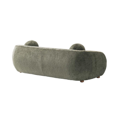 Manhattan Comfort - Tribeca Chenille Sofa with Birch Wood Legs in Olive Green - SF015-OG veiw 3