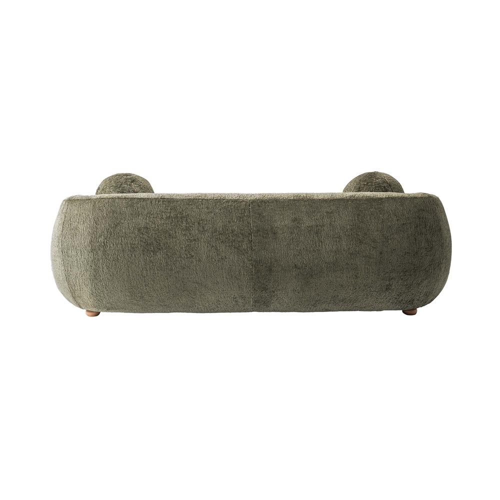 Manhattan Comfort - Tribeca Chenille Sofa with Birch Wood Legs in Olive Green - SF015-OG veiw 4