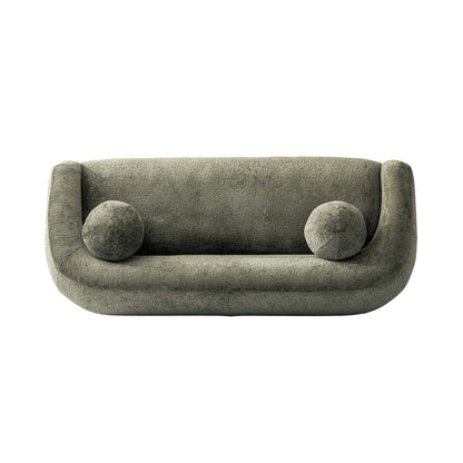 Manhattan Comfort - Tribeca Chenille Sofa with Birch Wood Legs in Olive Green - SF015-OG veiw 6