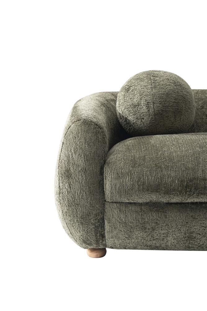 Manhattan Comfort - Tribeca Chenille Sofa with Birch Wood Legs in Olive Green - SF015-OG veiw 8