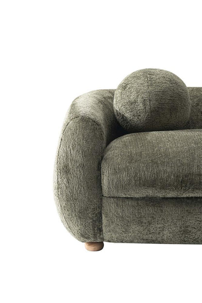 Manhattan Comfort - Tribeca Chenille Sofa with Birch Wood Legs in Olive Green - SF015-OG veiw 8