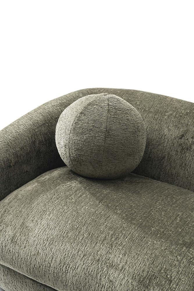 Manhattan Comfort - Tribeca Chenille Sofa with Birch Wood Legs in Olive Green - SF015-OG veiw 9