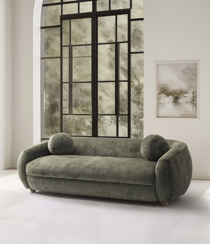 Manhattan Comfort - Tribeca Chenille Sofa with Birch Wood Legs in Olive Green - SF015-OG veiw 10