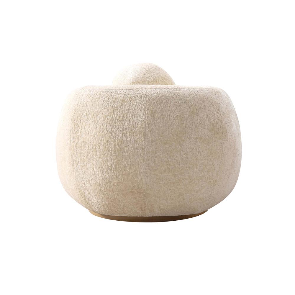 Manhattan Comfort - 2-Piece Tribeca Chenille Sofa and Accent Chair with Birch Wood Legs in Cream - 2-ACSF16-CR veiw 4