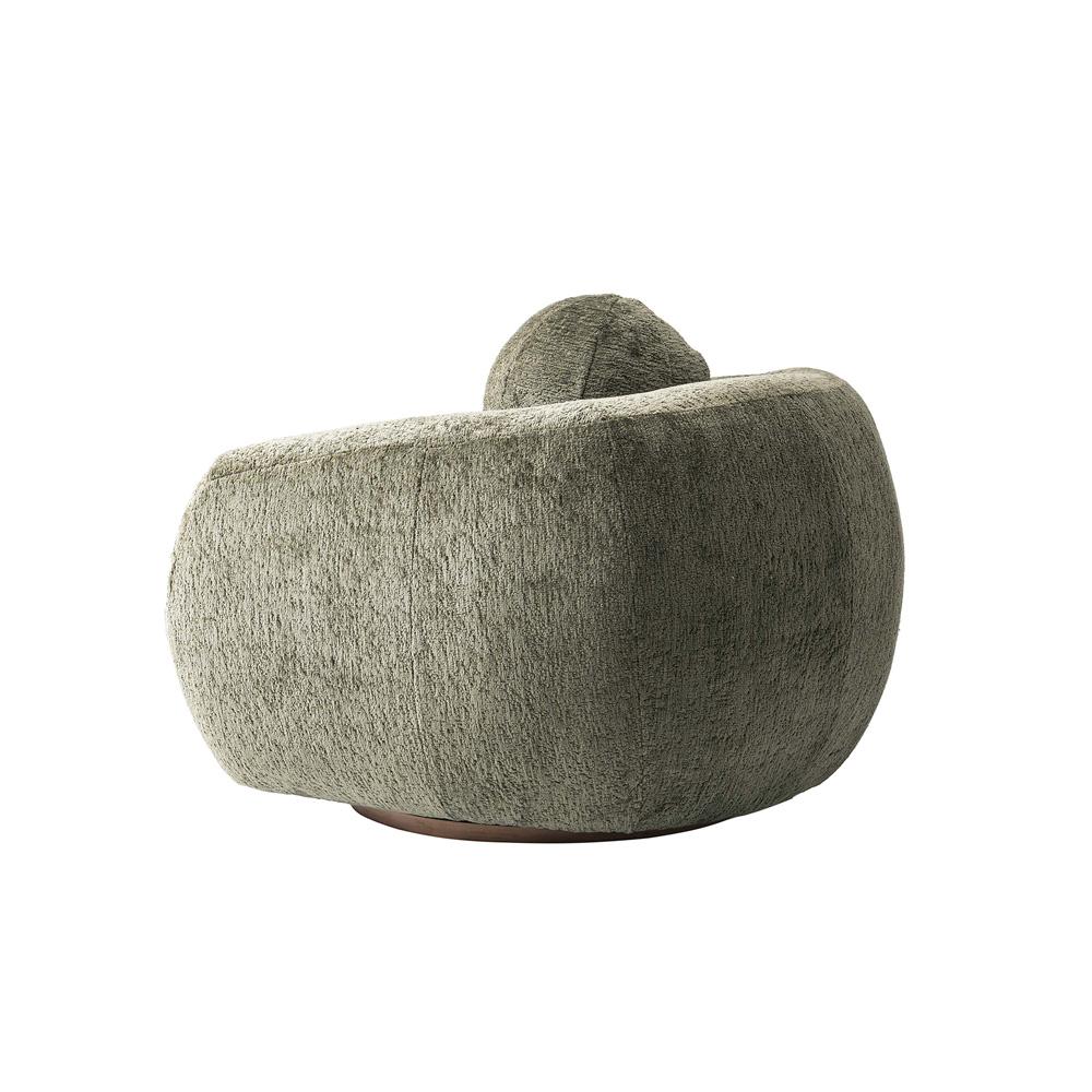 Manhattan Comfort - 2-Piece Tribeca Chenille Sofa and Accent Chair with Birch Wood Legs in Olive Green - 2-ACSF16-OG veiw 5
