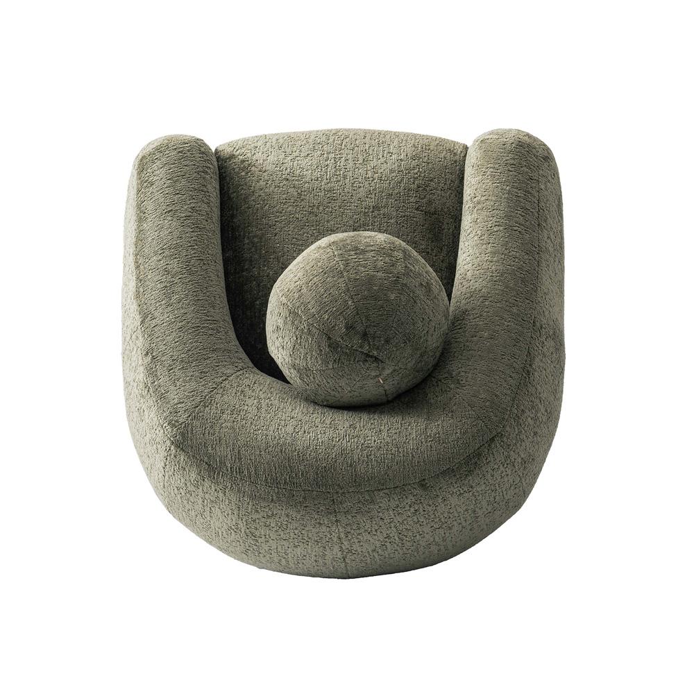 Manhattan Comfort - 2-Piece Tribeca Chenille Sofa and Accent Chair with Birch Wood Legs in Olive Green - 2-ACSF16-OG veiw 6
