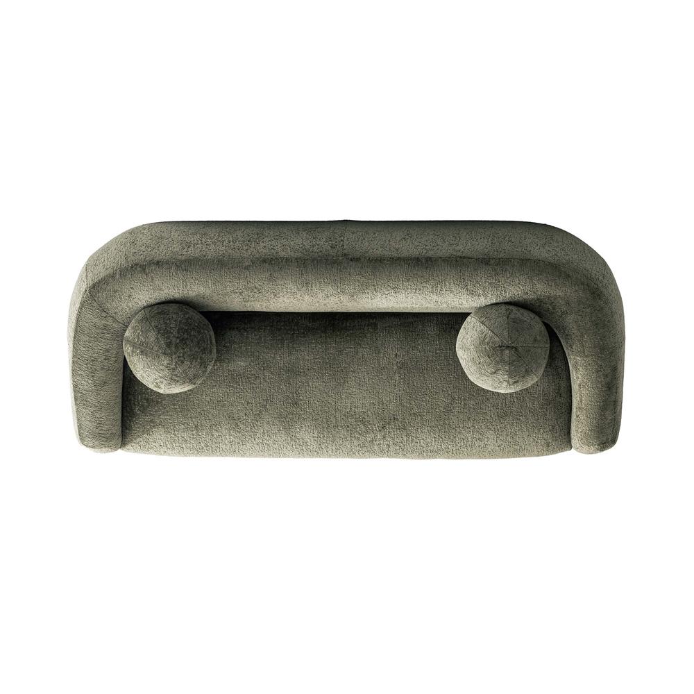 Manhattan Comfort - 3-Piece Tribeca Chenille Sofa and Accent Chairs with Birch Wood Legs in Olive Green - 3-ACSF16-OG veiw 5