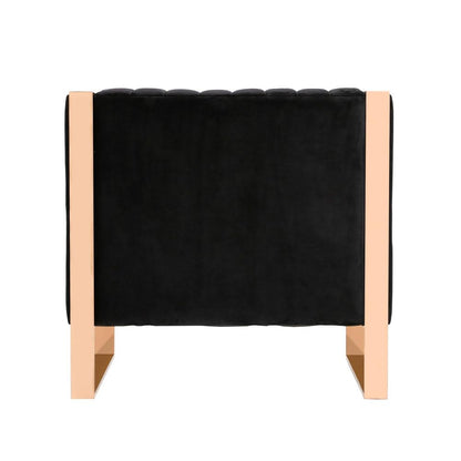 Manhattan Comfort - Trillium Velvet Accent Chair with Metal Legs in Black and Gold - AC055-BK veiw 4