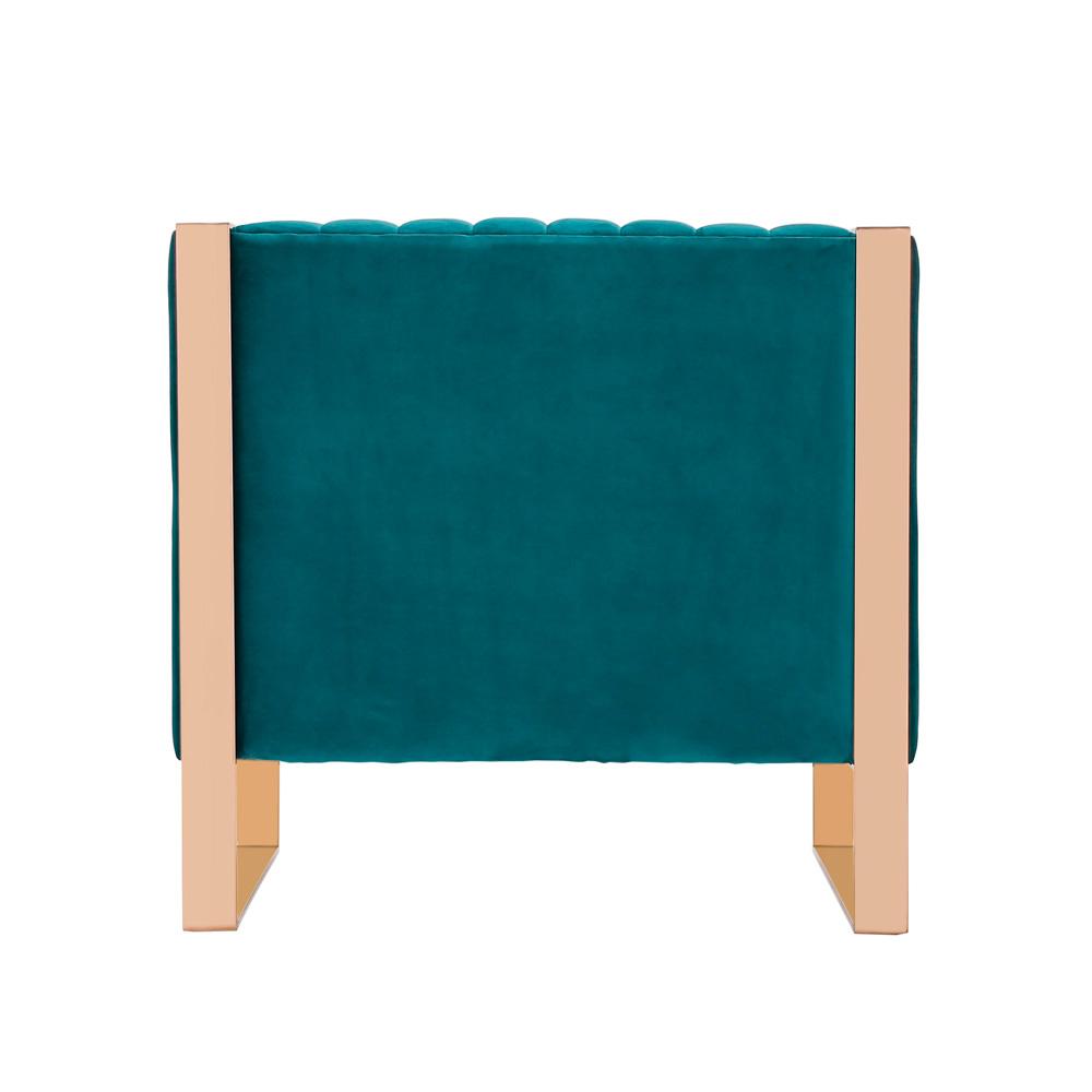 Manhattan Comfort - Trillium Velvet Accent Chair with Metal Legs in Teal and Gold - AC055-TL veiw 2