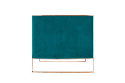 Manhattan Comfort - Trillium Velvet Loveseat with Metal Legs in Aqua Blue and Gold - LS016-TL veiw 4