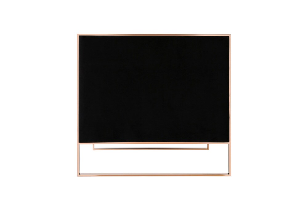 Manhattan Comfort - Trillium Velvet Loveseat with Metal Legs in Black and Gold - LS016-BK veiw 5