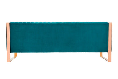 Manhattan Comfort - Trillium Velvet Sofa with Metal Legs in Aqua Blue and Gold - SF009-TL veiw 4