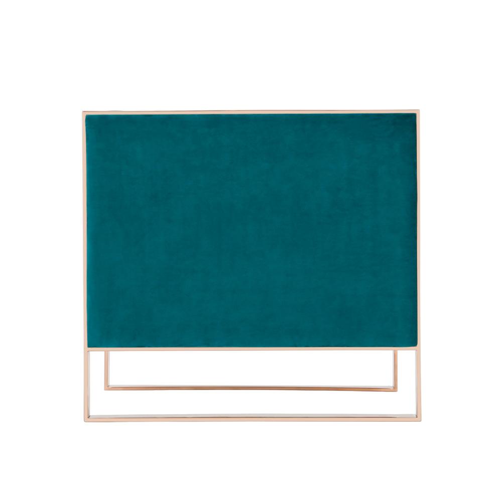 Manhattan Comfort - 2-Piece Trillium Velvet Sofa and Arm Chair Set with Metal Legs in Teal and GoldAqua Blue and Gold - 2-SS559-TL veiw 6