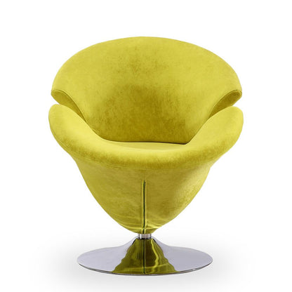 Manhattan Comfort - Tulip Velvet Accent Chair with Metal Legs in Green and Polished Chrome - Set of 2 - 2-AC029-GR veiw 2