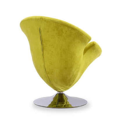 Manhattan Comfort - Tulip Velvet Accent Chair with Metal Legs in Green and Polished Chrome - AC029-GR veiw 4