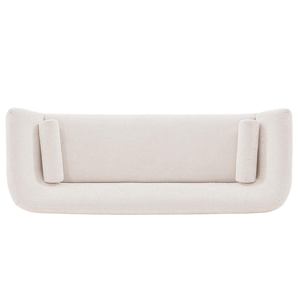 Manhattan Comfort - Ulka Chenille Sofa with Pine Wood Legs in Cream - SF011-CR veiw 4