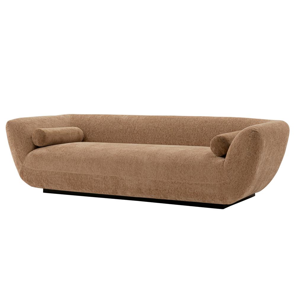 Manhattan Comfort - Ulka Chenille Sofa with Pine Wood Legs in Light Brown - SF011-LB veiw 2